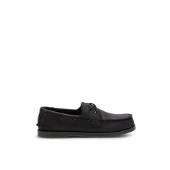 Aokleather Black Kids Boat Shoes