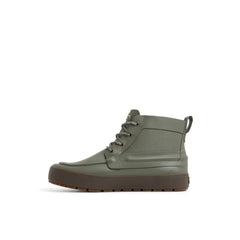 Sleek Lace Up Boot Olive