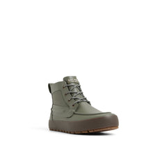 Sleek Lace Up Boot Olive