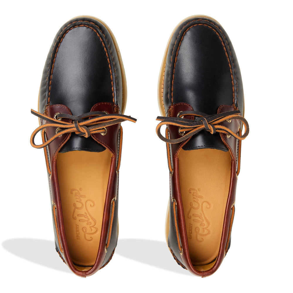 Gold Authentic Original™ 2-Eye Lite Boat Shoe Black Combo Men's Leather