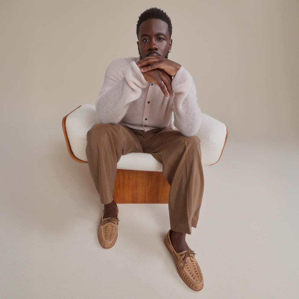 Gcao2eywoven Tan Men's Leather