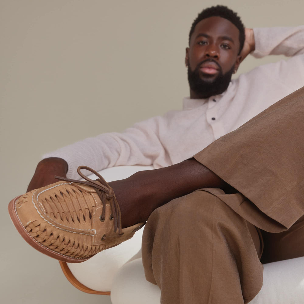 Gcao2eywoven Tan Men's Leather