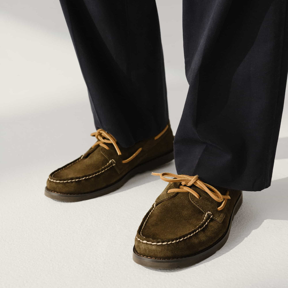 Authentic Original™ 2 Eye Ripple Boat Shoe Olive