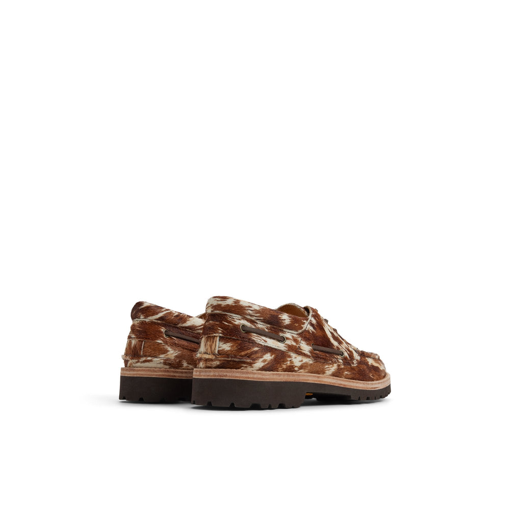 Cow Print 3 Eye Boat Shoe