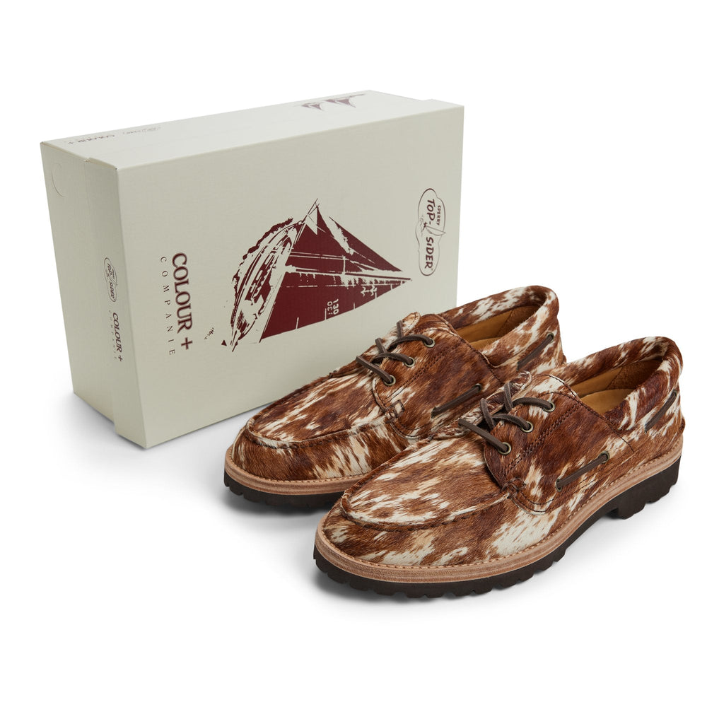 Cow Print 3 Eye Boat Shoe