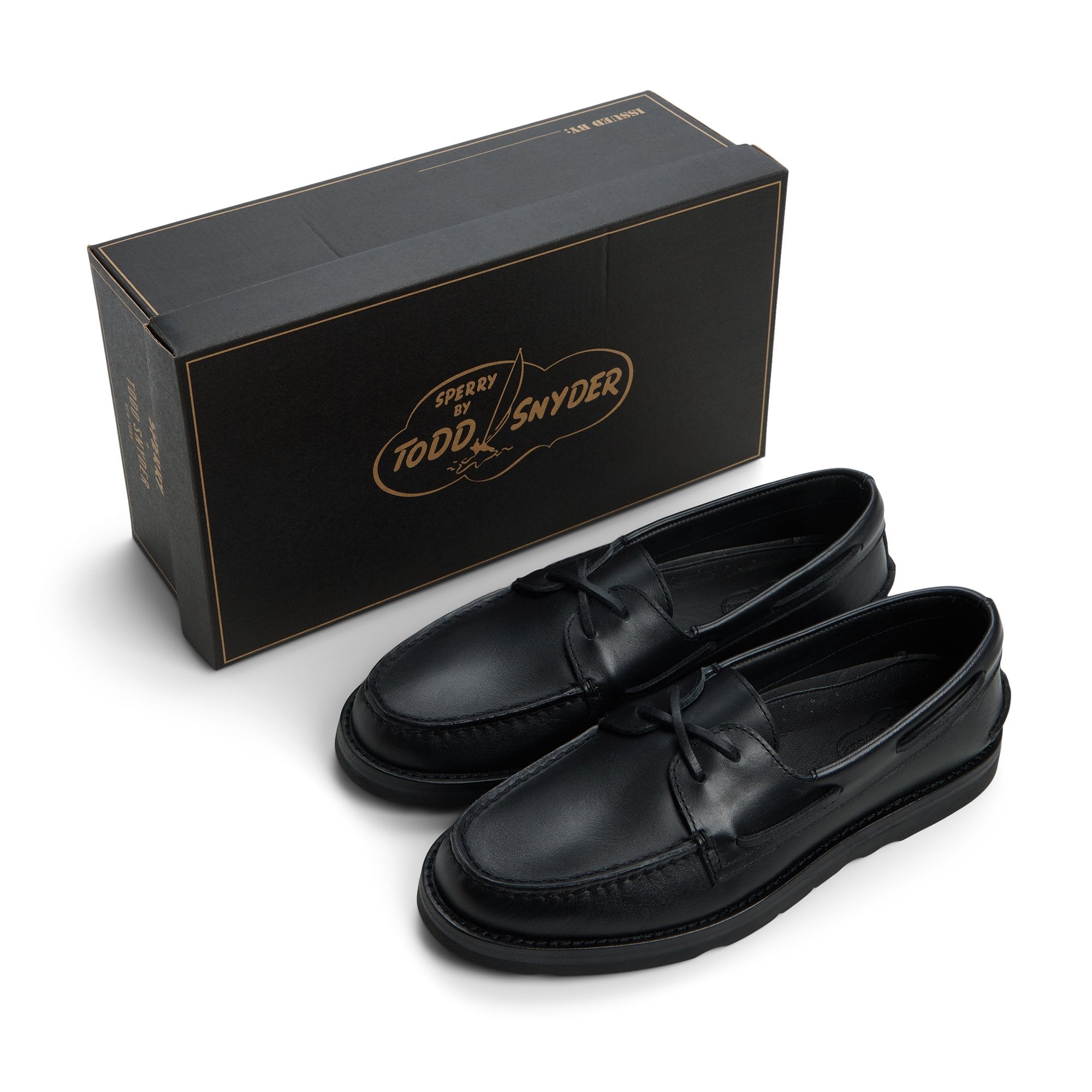 Sperry x Todd Snyder Vachetta Leather Boat Shoe Black