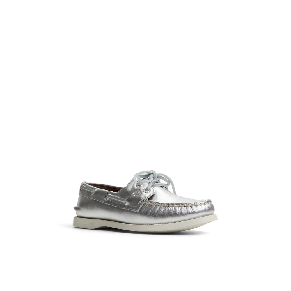 Authentic Original™ 2 Eye Boat Shoe Silver Women's Leather