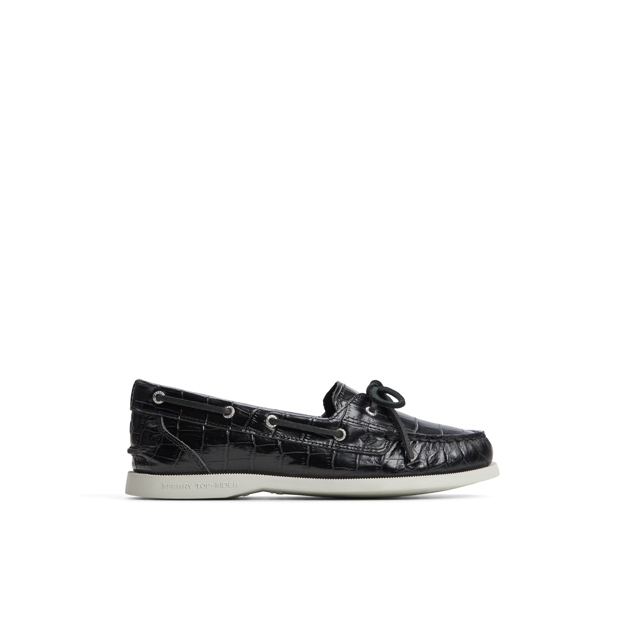 Authentic Original™ 1 Eye Boat Shoe Black Women's Leather
