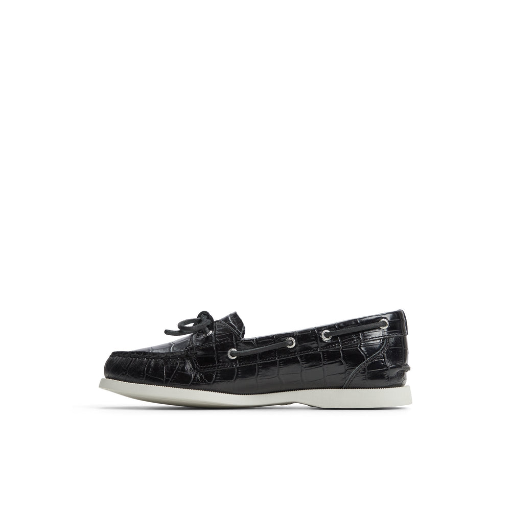 Authentic Original™ 1 Eye Boat Shoe Black Women's Leather