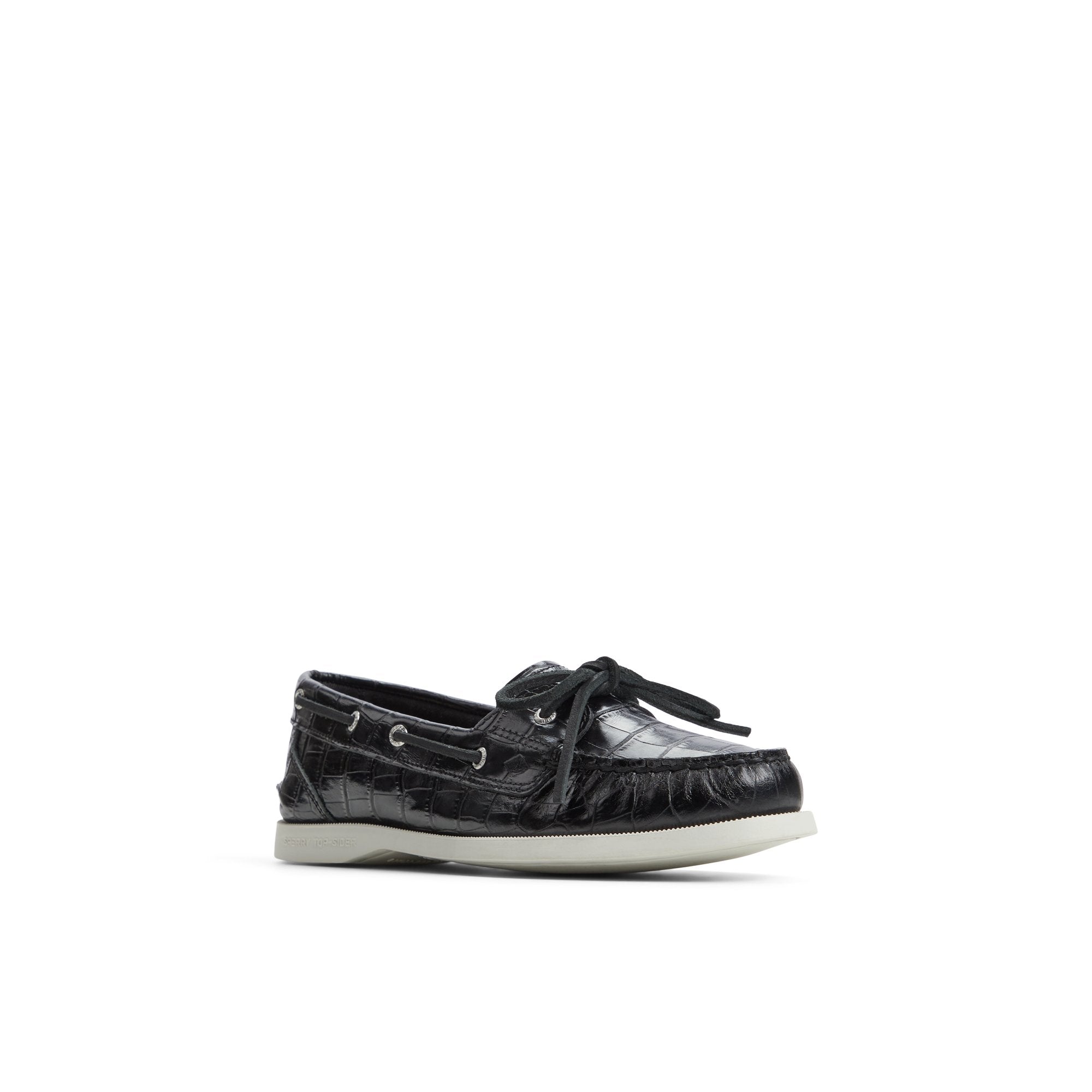 Authentic Original™ 1 Eye Boat Shoe Black Women's Leather