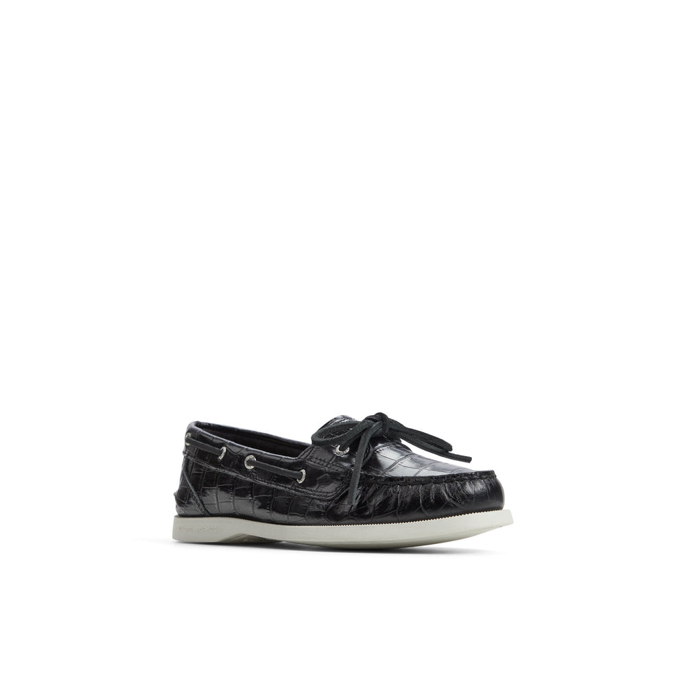 Authentic Original™ 1 Eye Boat Shoe Black Women's Leather