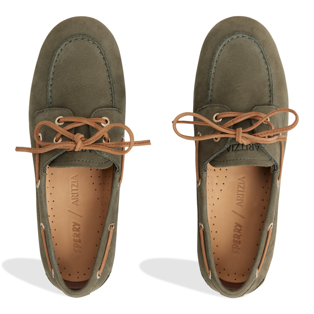 Sperry x Aritzia Slim Boat Shoe Olive