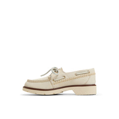 Wells boat Cream Women's Leather