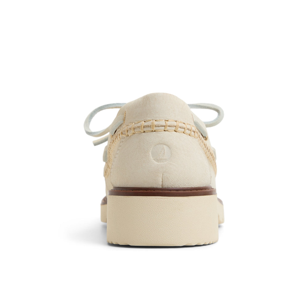 Wells boat Cream Women's Leather