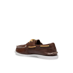 Aokleather Brown Kids Boat Shoes