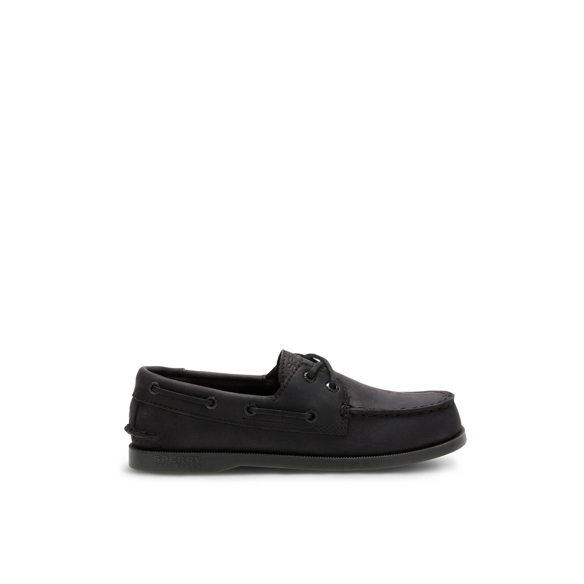 Aokleather Black Kids Boat Shoes