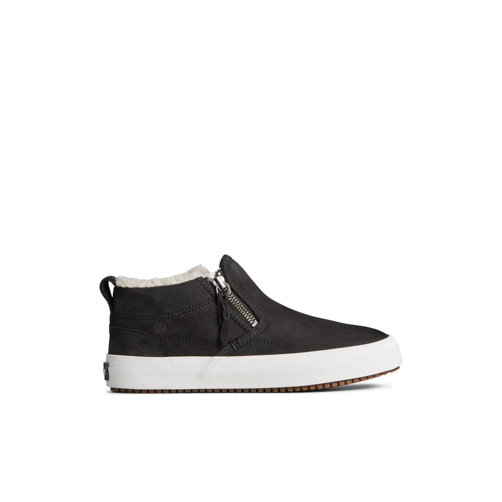 Crest Side Zip Cozy Sneaker Black