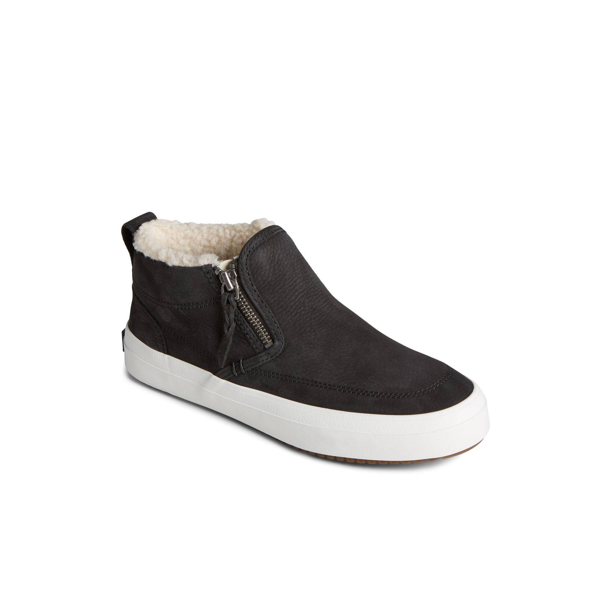 Crest Side Zip Cozy Sneaker Black