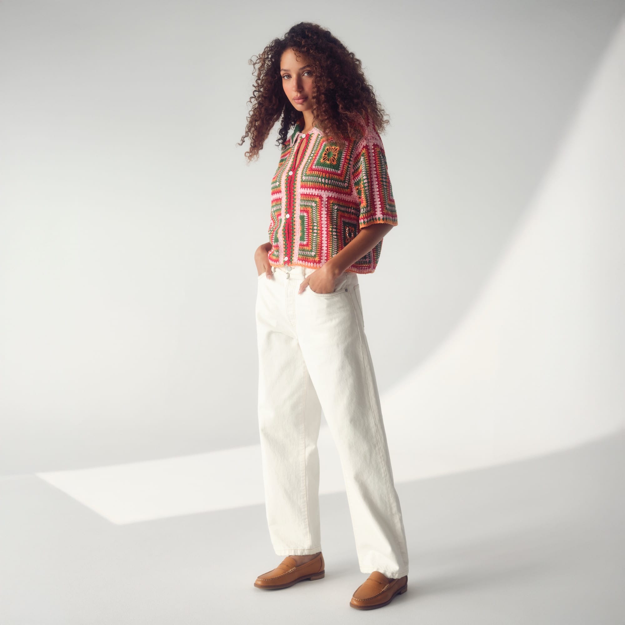 Seaport Penny Leather Loafer Medium Beige